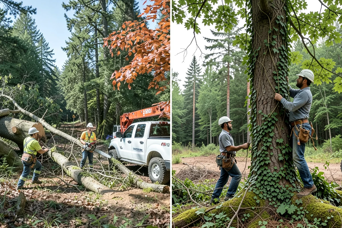 Small tree removal in Puyallup, Pierce County, WA - On-site assessment and hazard evaluation