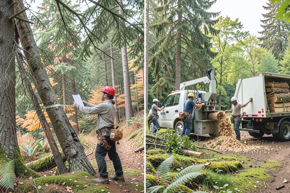 Small tree removal in Redmond, King County, WA - On-site assessment and hazard evaluation