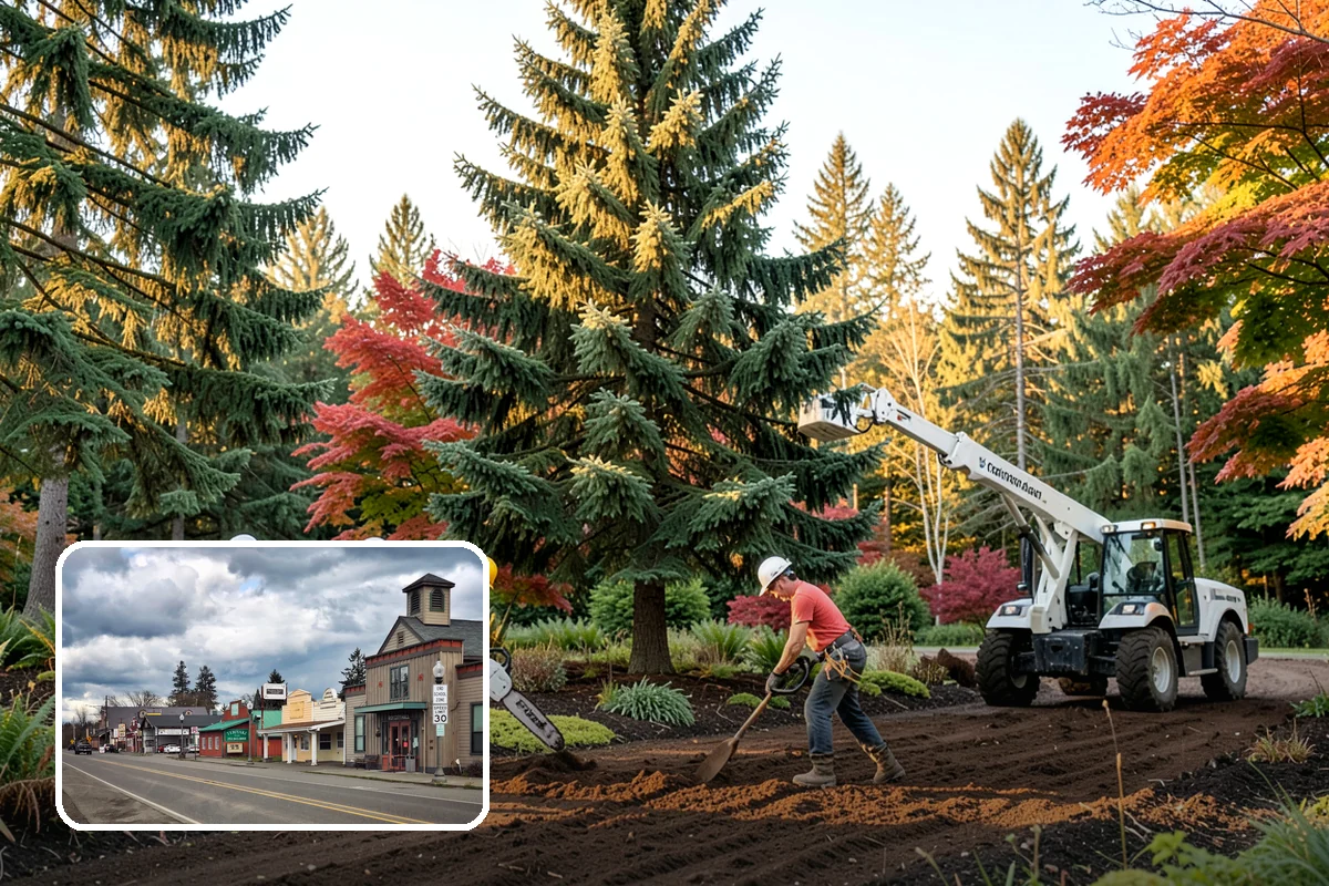 Small tree removal in Roy, Pierce County, WA - Removes safety hazards and reduces liability