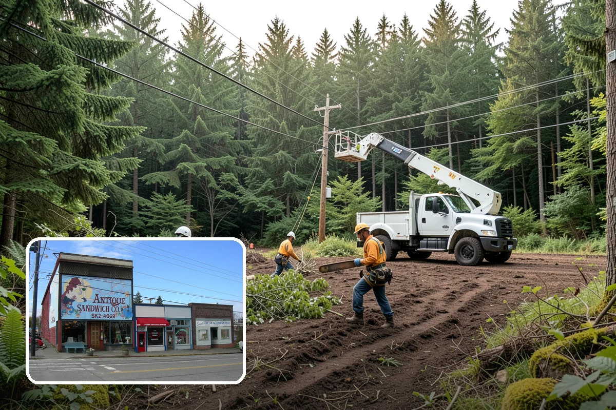 Small tree removal in Ruston, Pierce County, WA - Removes safety hazards and reduces liability