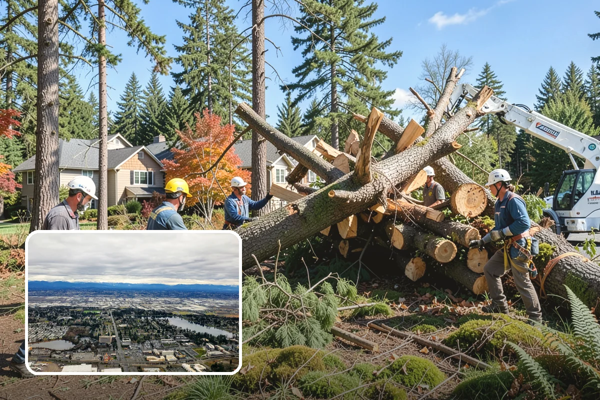 Small tree removal in SeaTac, King County, WA - Removes safety hazards and reduces liability