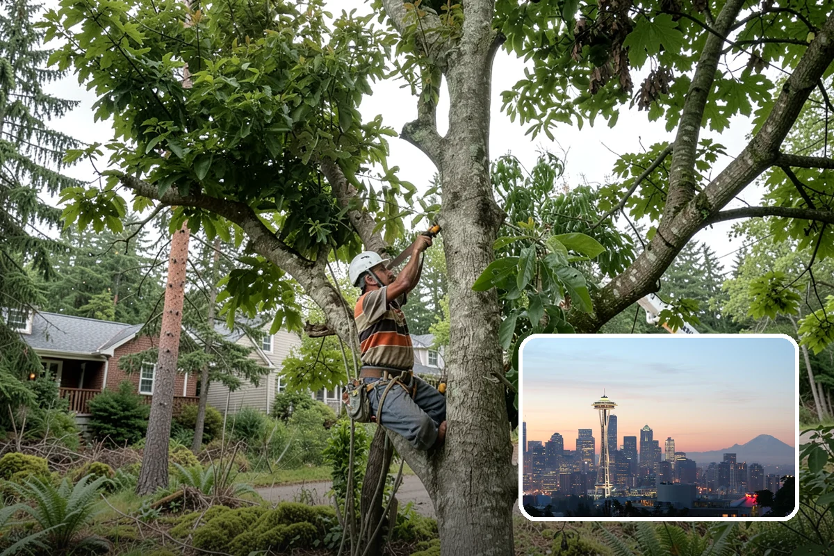 Small tree removal in Seattle, King County, WA - Removes safety hazards and reduces liability