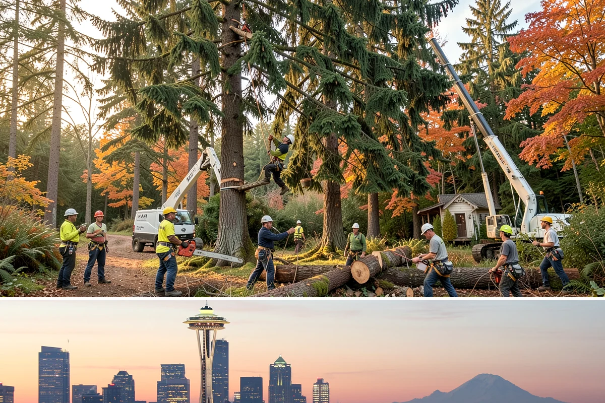 Small tree removal in Seattle, King County, WA - In the Puget Sound climate, this service can be performed year-round but may require extra caution during wet seasons when ground...