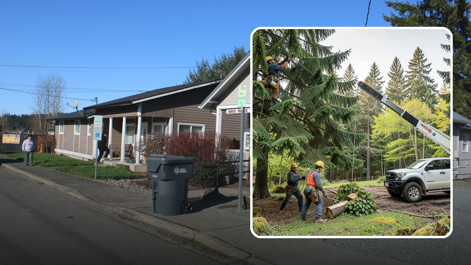 Small tree removal in South Prairie, Pierce County, WA - The removal of small or young trees.