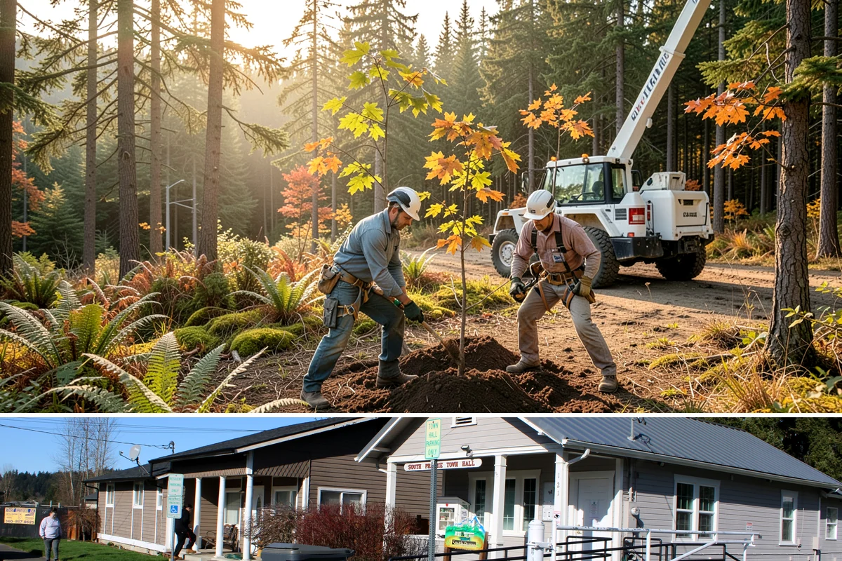 Small tree removal in South Prairie, Pierce County, WA - In the Puget Sound climate, this service can be performed year-round but may require extra caution during wet seasons when ground...