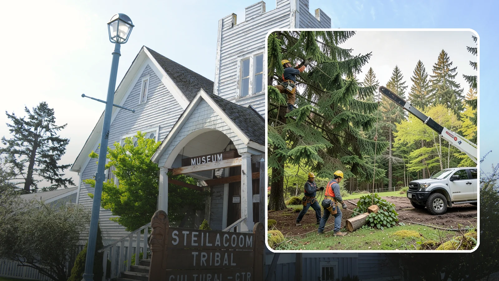 Small tree removal in Steilacoom, Pierce County, WA - The removal of small or young trees.