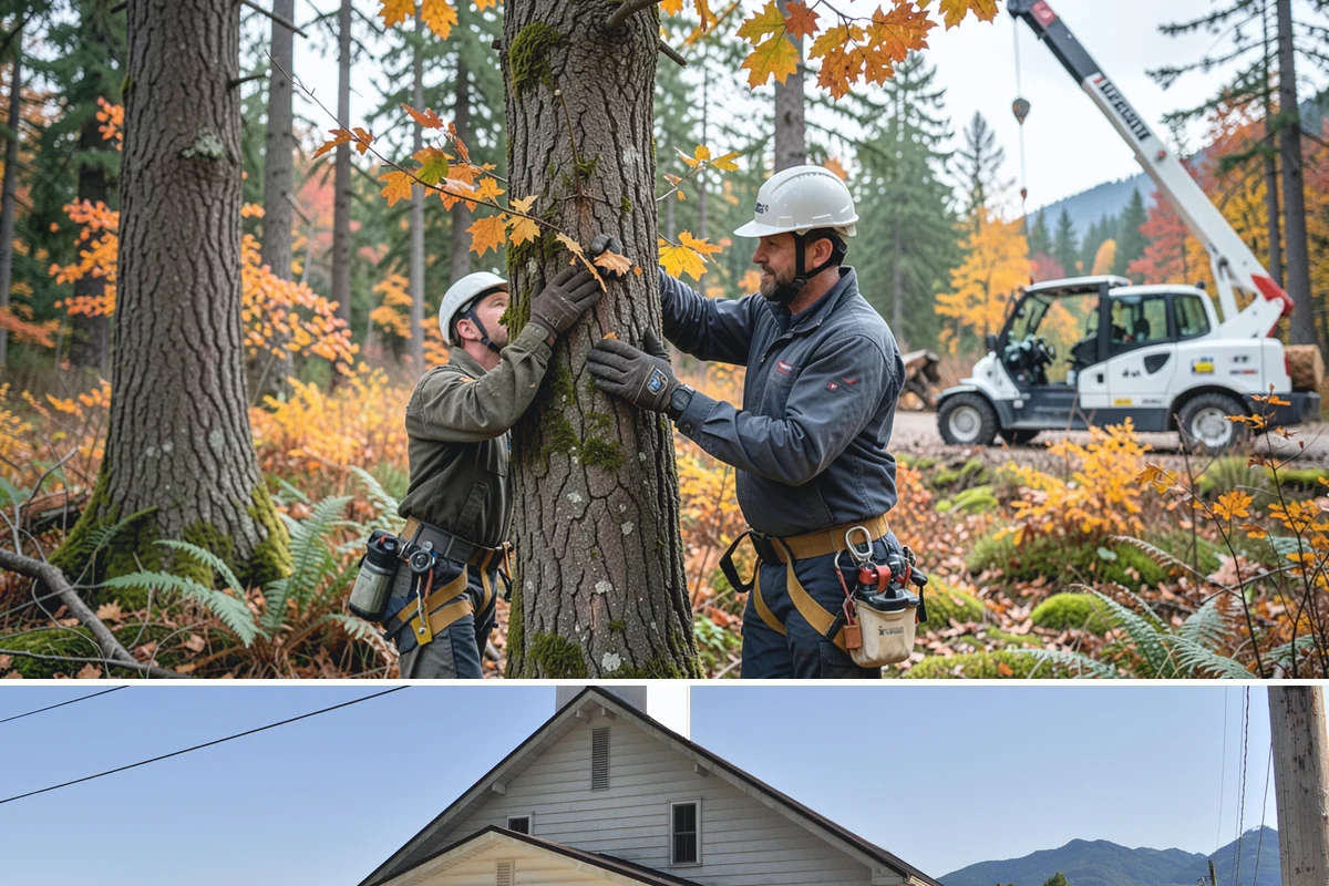Snow and ice damage cleanup in Concrete, Skagit County, WA - This service is performed during winter months following snow and ice loading events to relieve tension on limbs and remove...