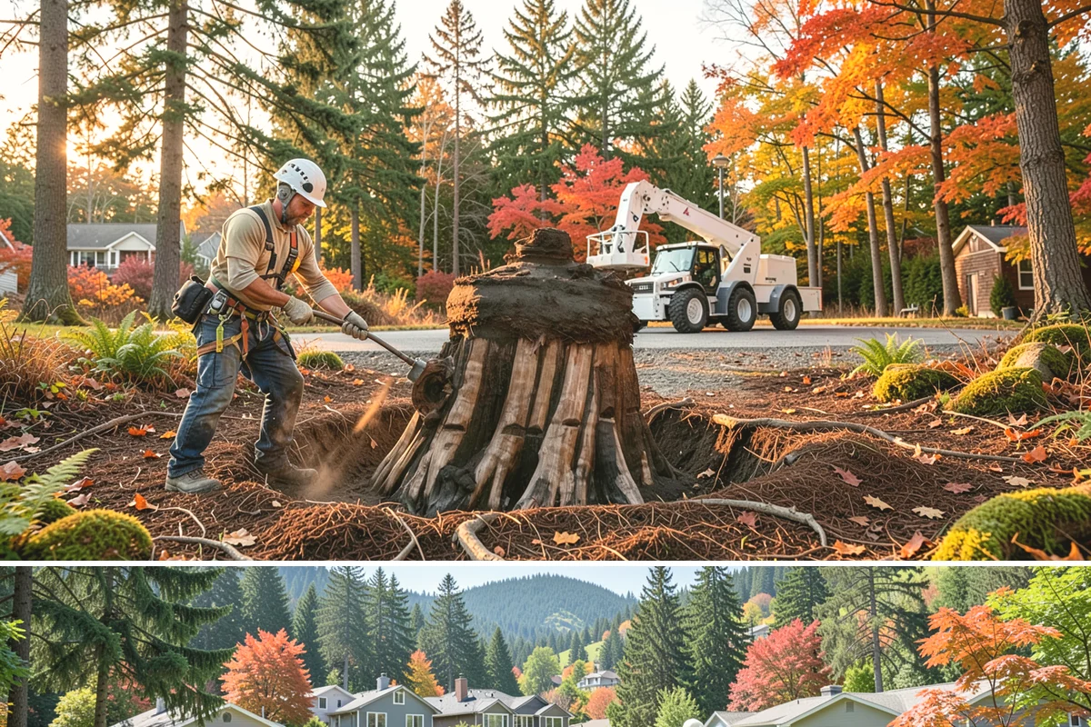 Snow and ice damage cleanup in Fircrest, Pierce County, WA - This service is performed during winter months following snow and ice loading events to relieve tension on limbs and remove...