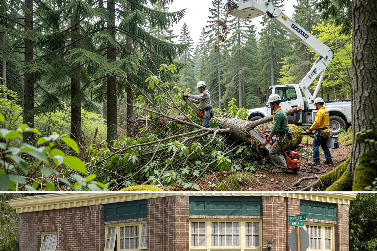 Snow and ice damage cleanup in Hamilton, Skagit County, WA - This service is performed during winter months following snow and ice loading events to relieve tension on limbs and remove...