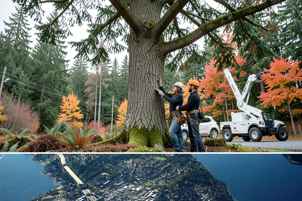 Snow and ice damage cleanup in Mercer Island, King County, WA - This service is performed during winter months following snow and ice loading events to relieve tension on limbs and remove...