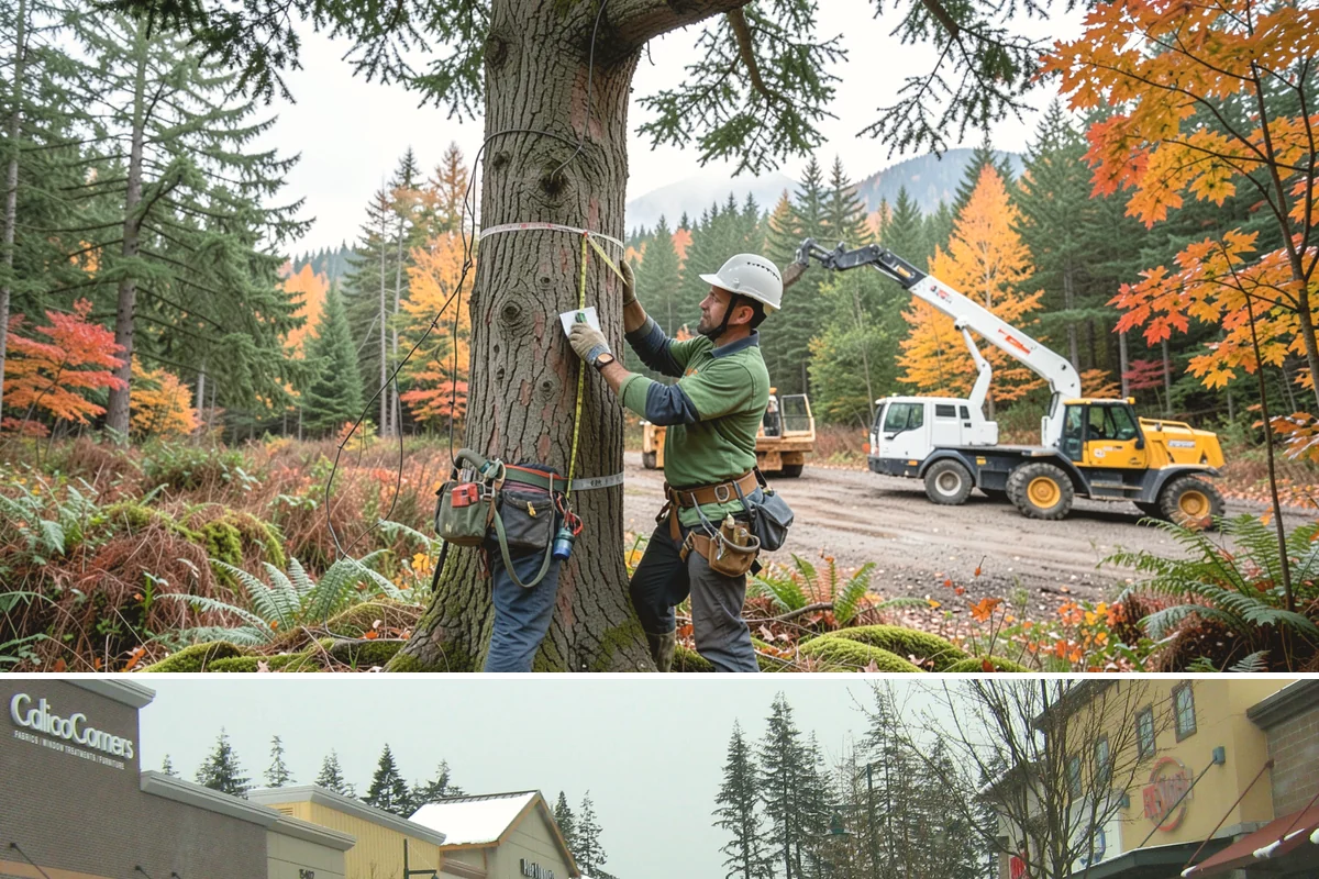 Snow and ice damage cleanup in Mill Creek, Snohomish County, WA - This service is performed during winter months following snow and ice loading events to relieve tension on limbs and remove...