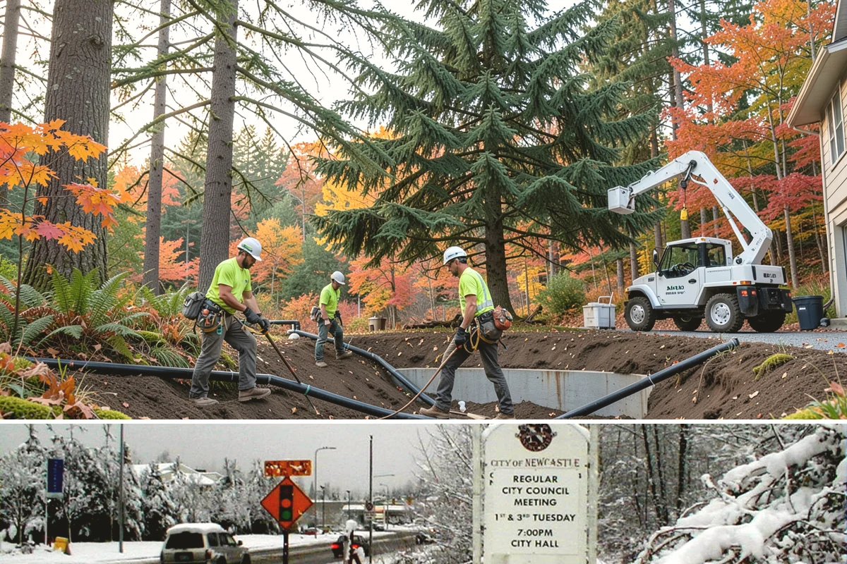 Snow and ice damage cleanup in Newcastle, King County, WA - This service is performed during winter months following snow and ice loading events to relieve tension on limbs and remove...