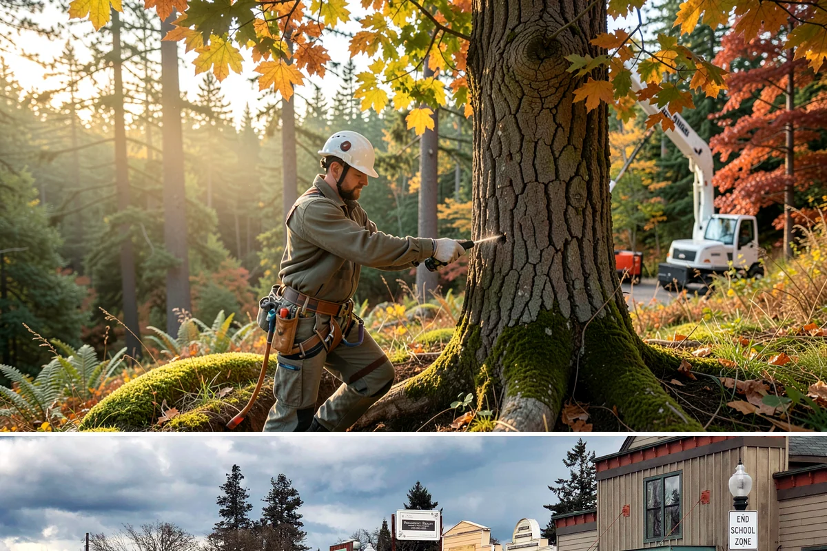 Snow and ice damage cleanup in Roy, Pierce County, WA - This service is performed during winter months following snow and ice loading events to relieve tension on limbs and remove...