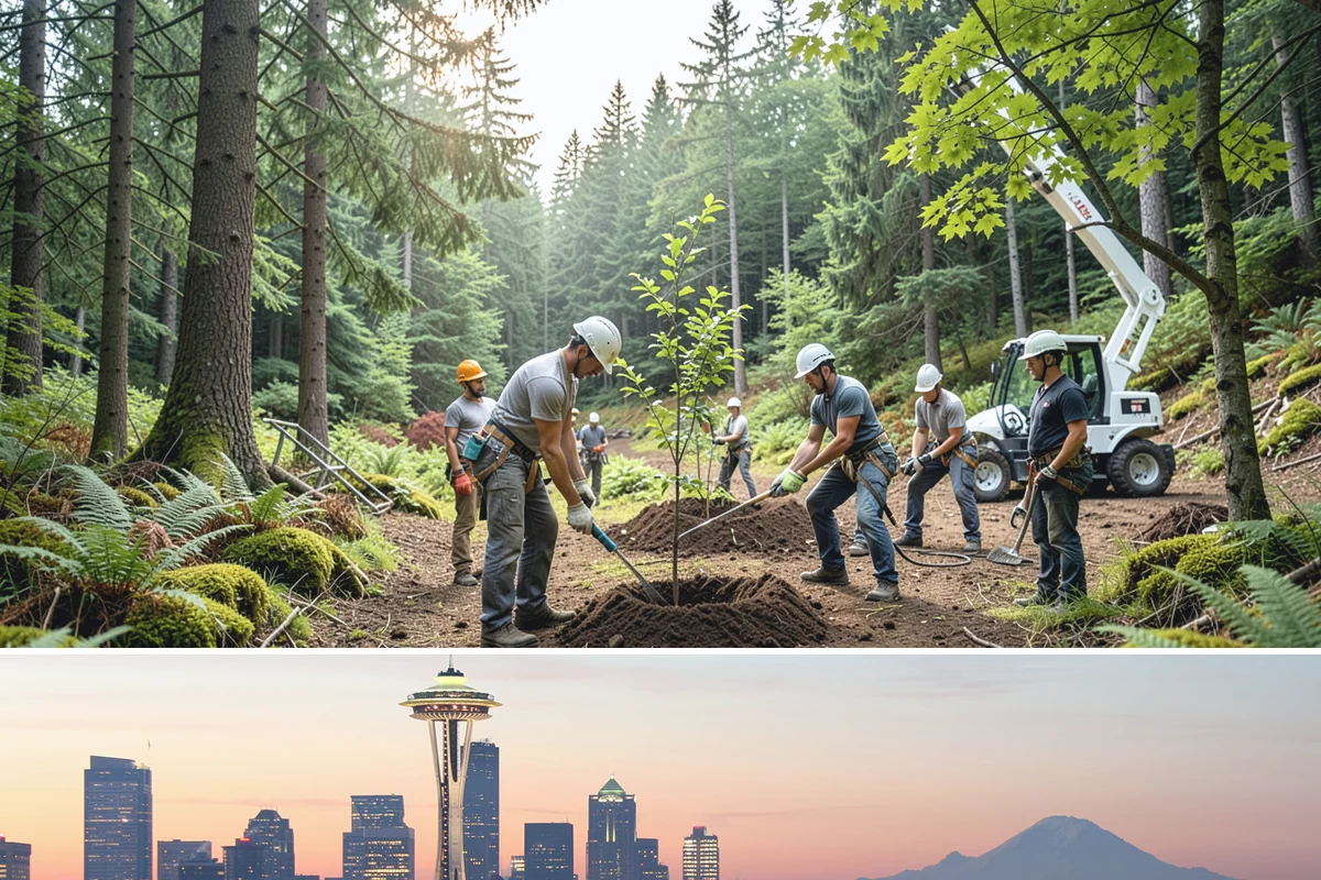 Snow and ice damage cleanup in Seattle, King County, WA - This service is performed during winter months following snow and ice loading events to relieve tension on limbs and remove...
