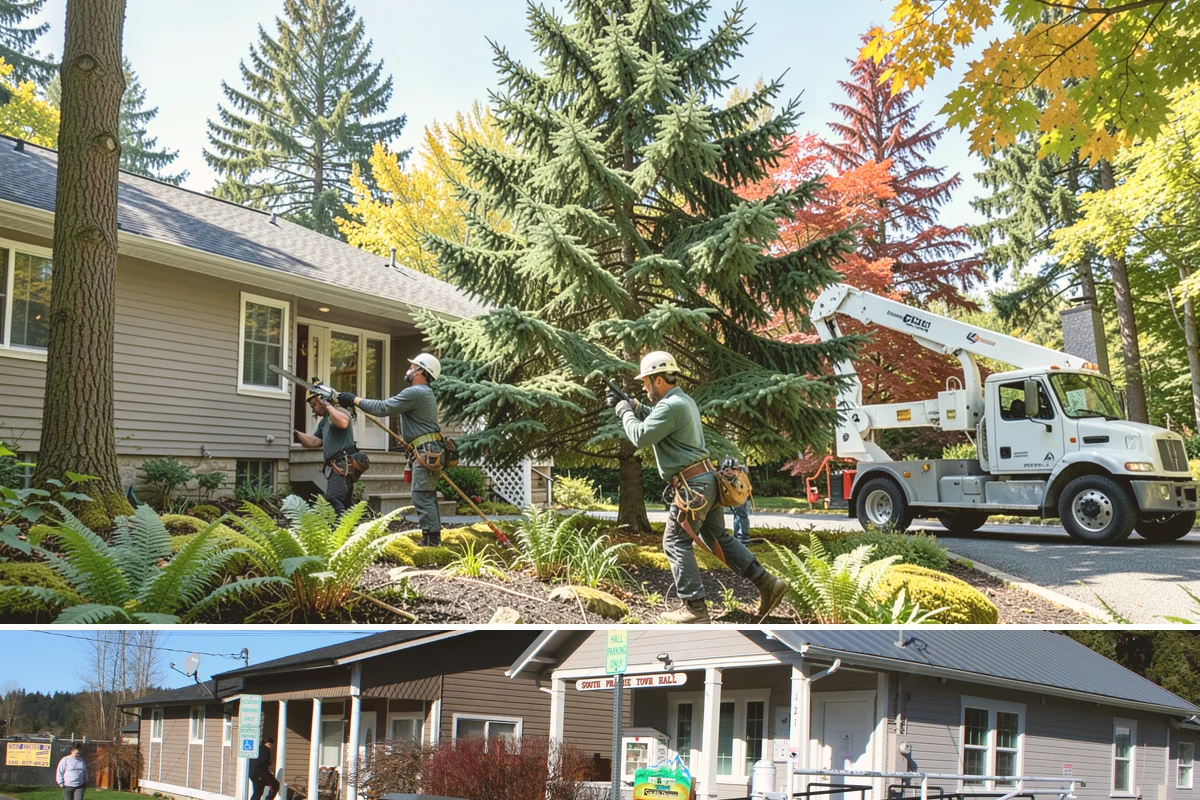 Snow and ice damage cleanup in South Prairie, Pierce County, WA - This service is performed during winter months following snow and ice loading events to relieve tension on limbs and remove...