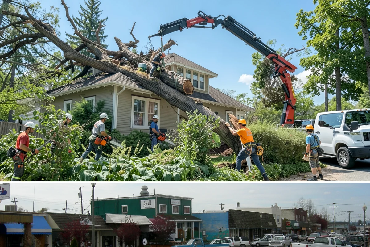 Snow and ice damage cleanup in Stanwood, Snohomish County, WA - This service is performed during winter months following snow and ice loading events to relieve tension on limbs and remove...