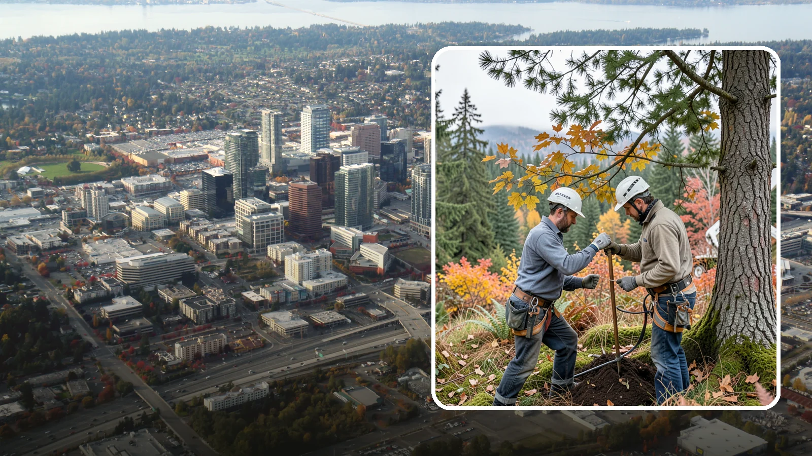 Soil testing in Bellevue, King County, WA - The analysis of soil conditions around a tree.
