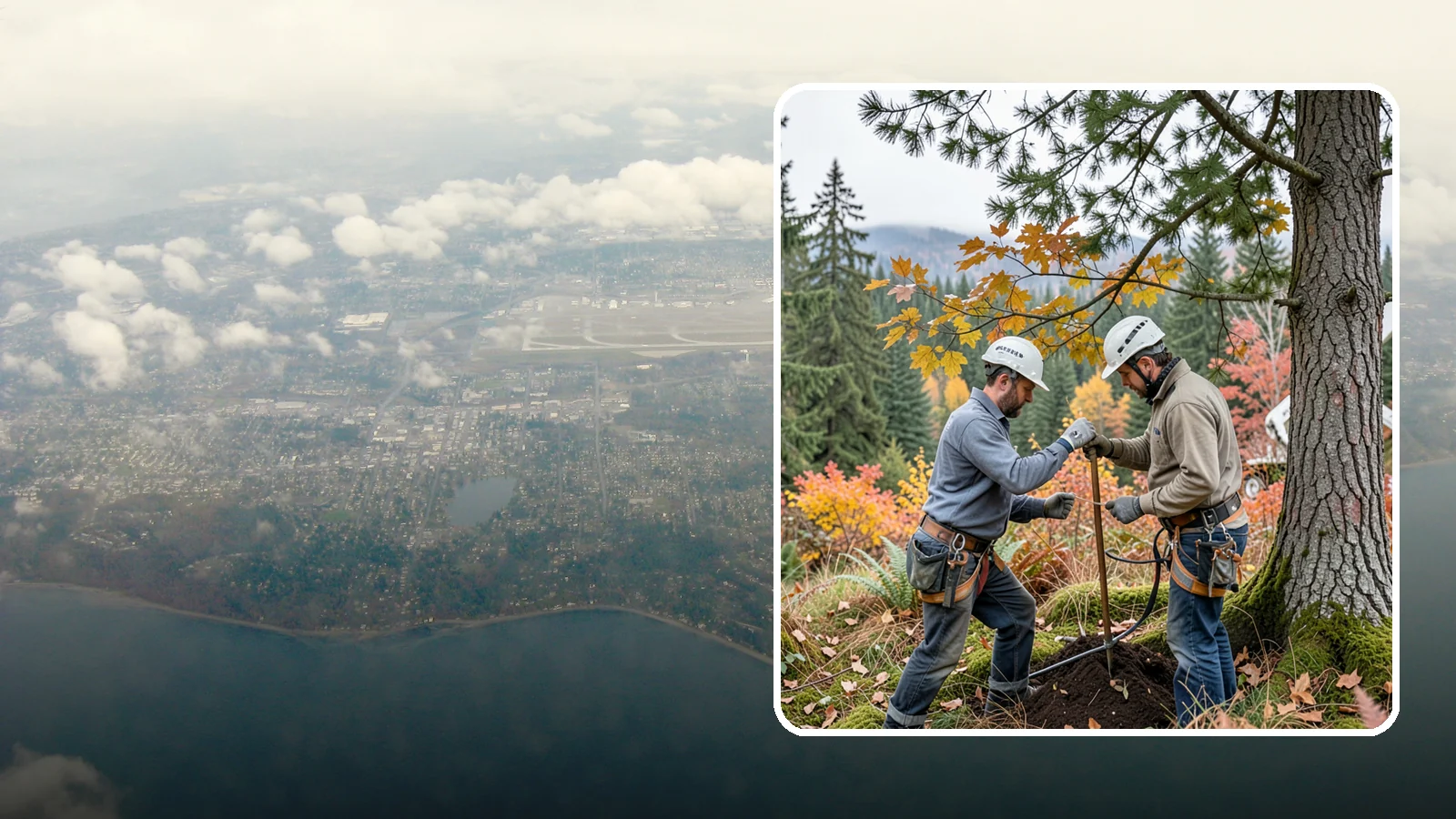 Soil testing in Burien, King County, WA - The analysis of soil conditions around a tree.