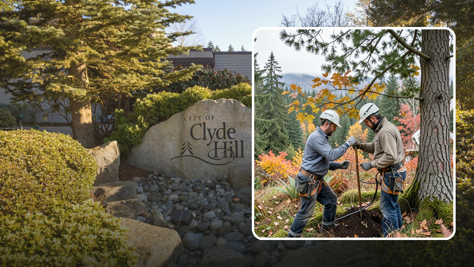 Soil testing in Clyde Hill, King County, WA - The analysis of soil conditions around a tree.
