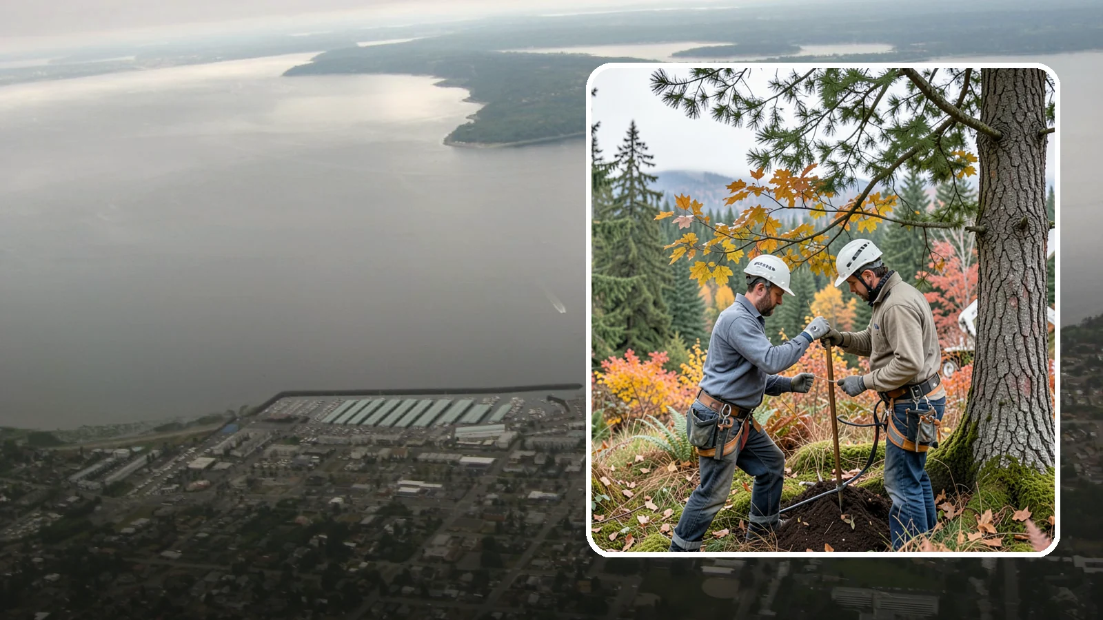 Soil testing in Des Moines, King County, WA - The analysis of soil conditions around a tree.