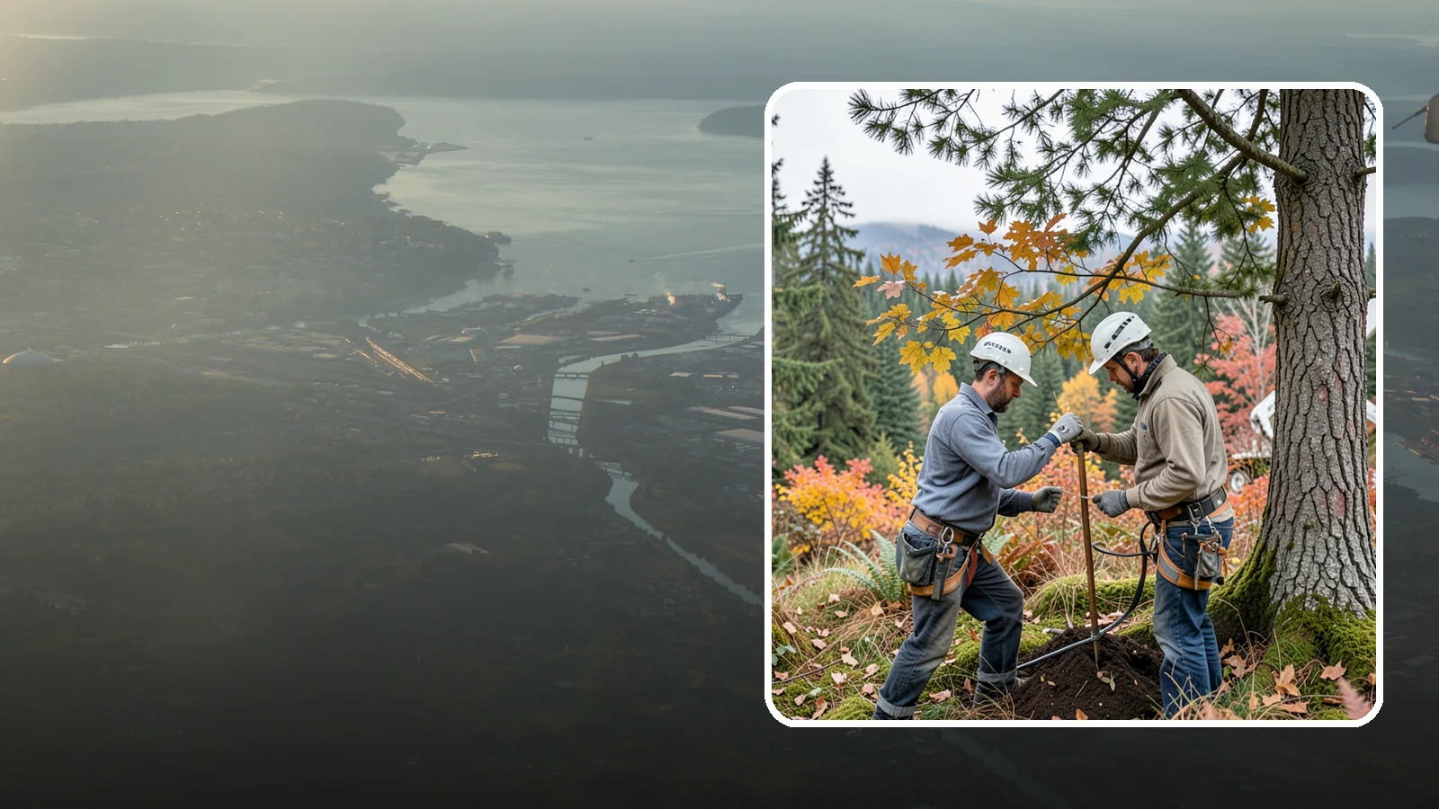 Soil testing in Fife, Pierce County, WA - The analysis of soil conditions around a tree.
