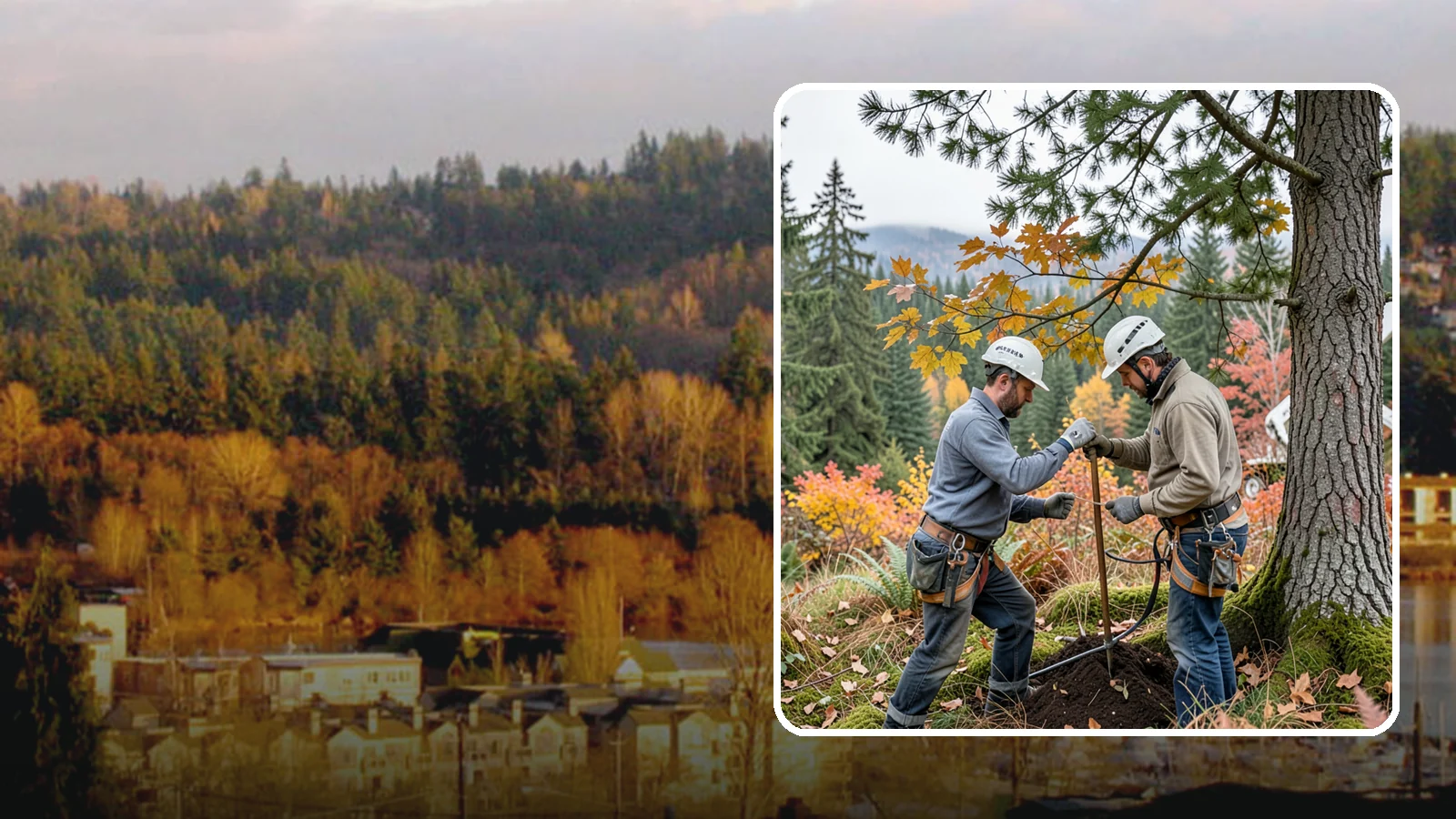 Soil testing in Kenmore, King County, WA - The analysis of soil conditions around a tree.