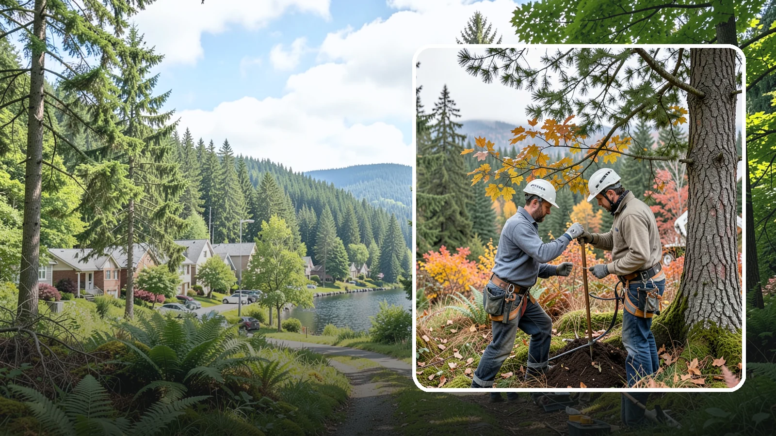 Soil testing in Lake Forest Park, King County, WA - The analysis of soil conditions around a tree.