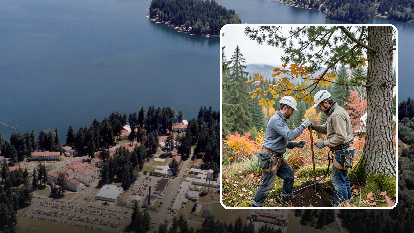 Soil testing in Lakewood, Pierce County, WA - The analysis of soil conditions around a tree.