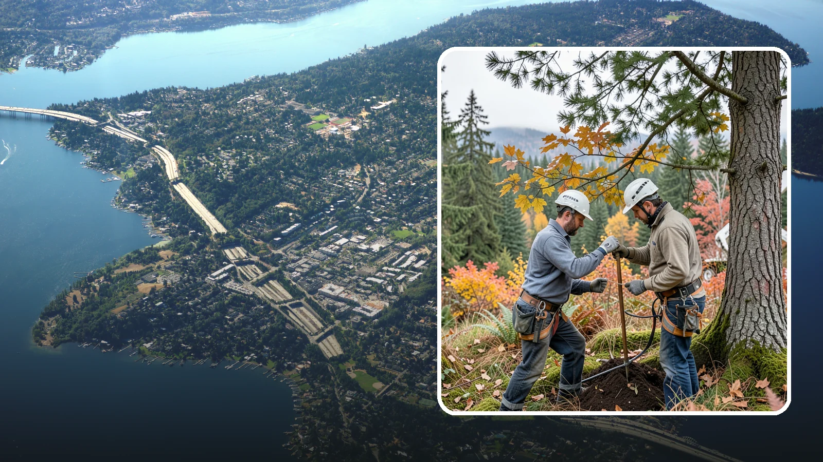 Soil testing in Mercer Island, King County, WA - The analysis of soil conditions around a tree.