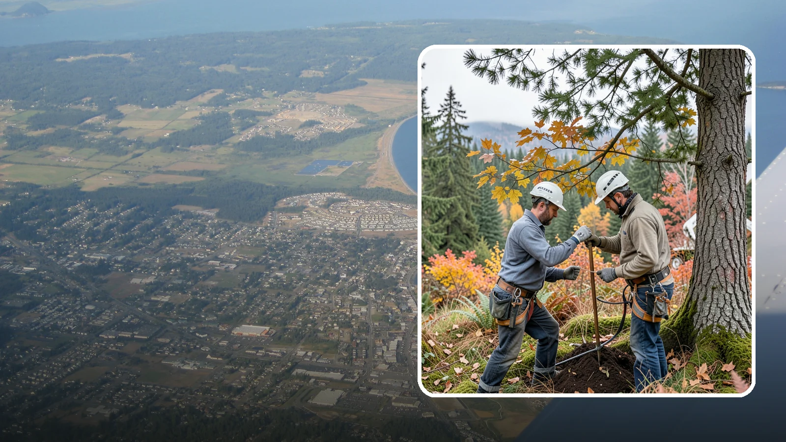 Soil testing in Oak Harbor, Island County, WA - The analysis of soil conditions around a tree.