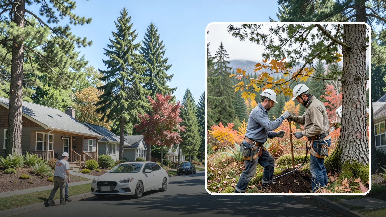 Soil testing in Orting, Pierce County, WA - The analysis of soil conditions around a tree.