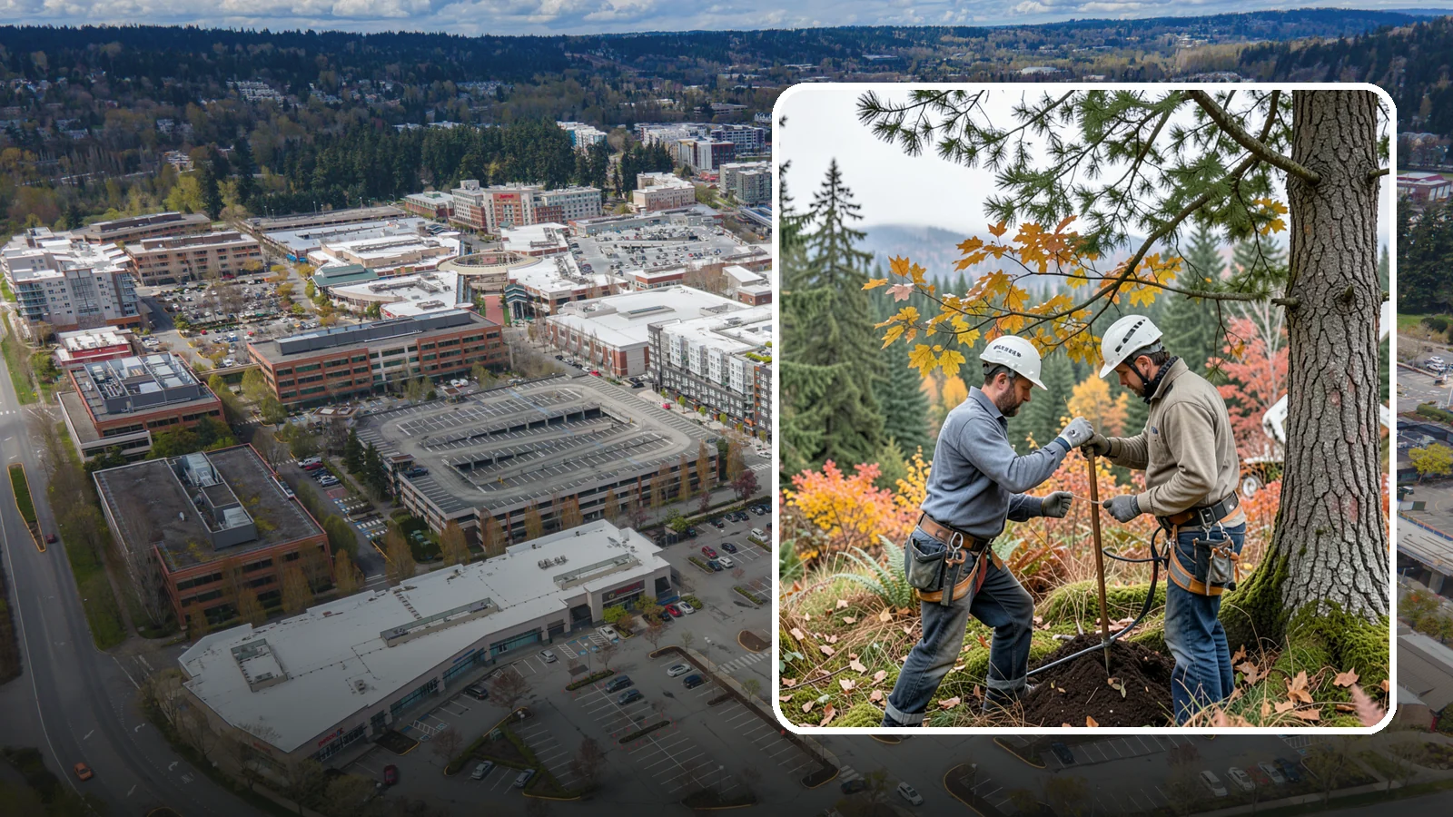 Soil testing in Redmond, King County, WA - The analysis of soil conditions around a tree.