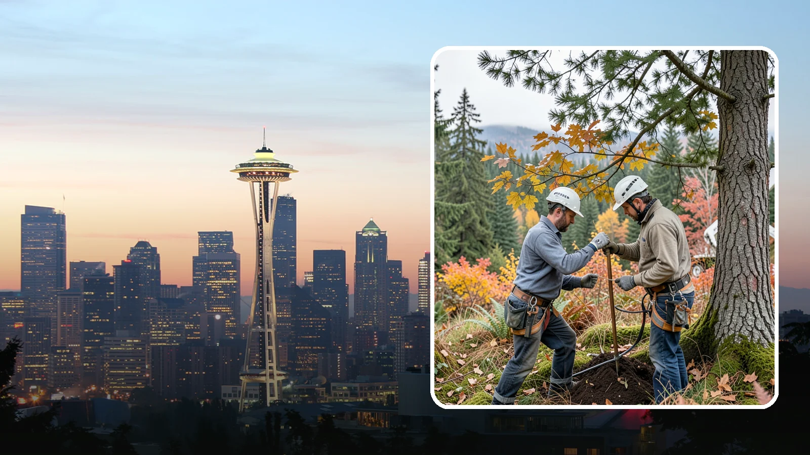 Soil testing in Seattle, King County, WA - The analysis of soil conditions around a tree.