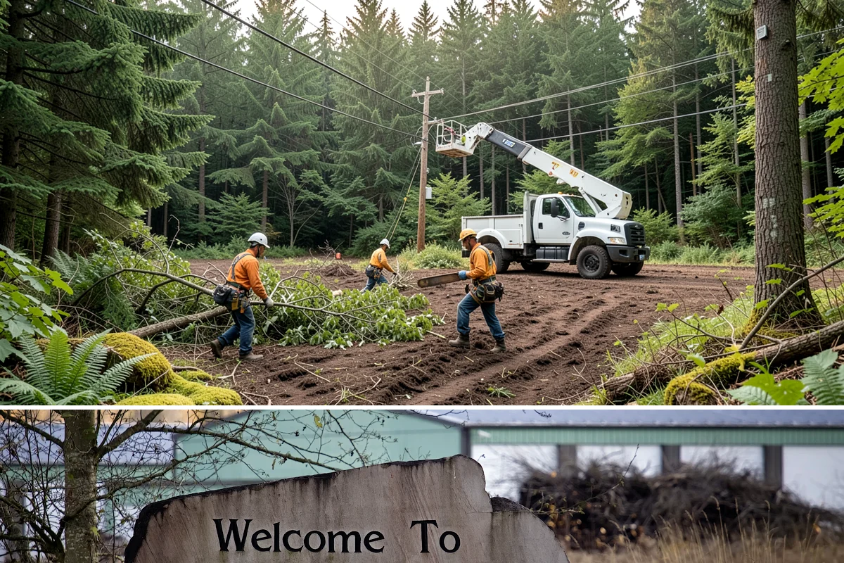 Static cabling installation in Buckley, Pierce County, WA - Work can generally be performed year-round in Puget Sound weather provided branches are not frozen or ice-laden that could damage...