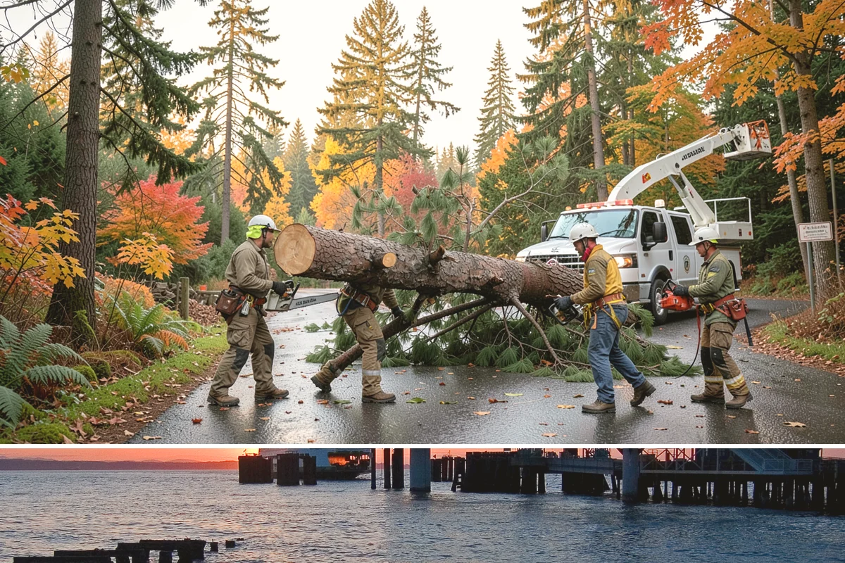 Static cabling installation in Edmonds, Snohomish County, WA - Work can generally be performed year-round in Puget Sound weather provided branches are not frozen or ice-laden that could damage...