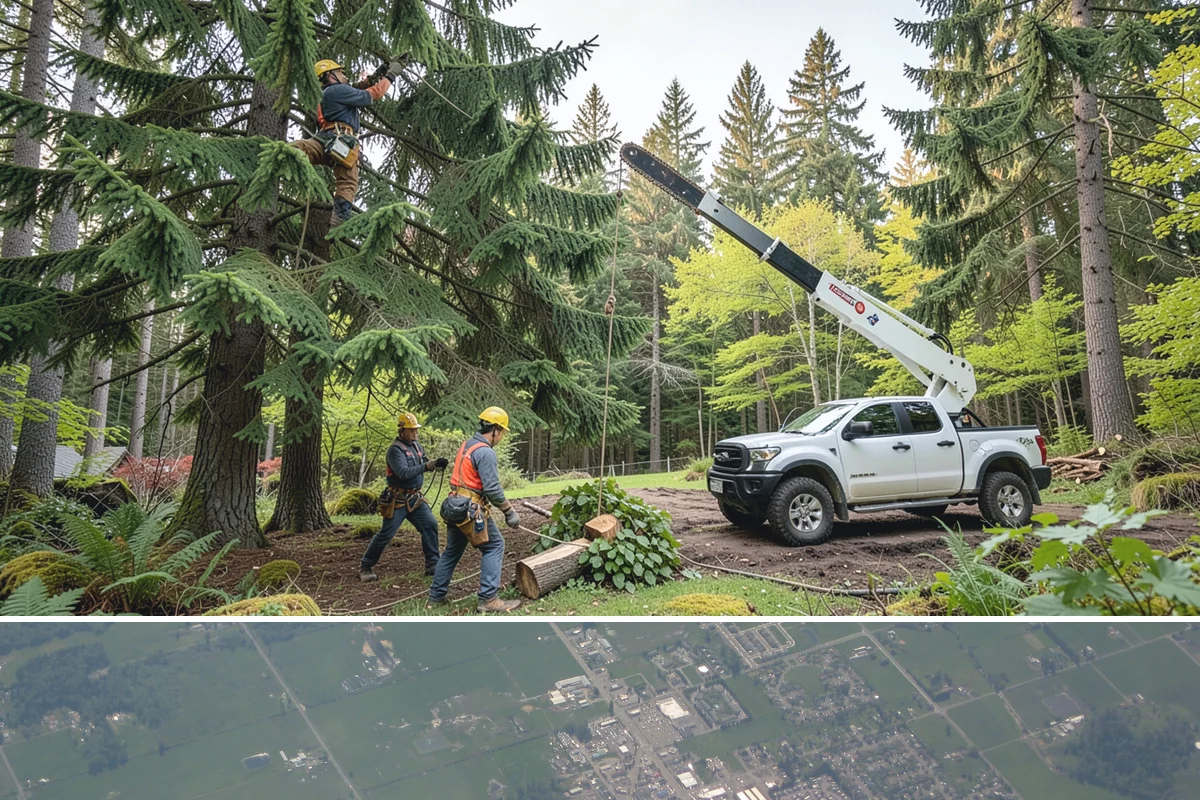 Static cabling installation in Enumclaw, King County, WA - Work can generally be performed year-round in Puget Sound weather provided branches are not frozen or ice-laden that could damage...