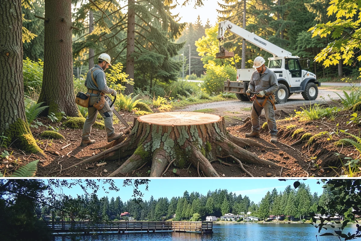 Static cabling installation in Federal Way, King County, WA - Work can generally be performed year-round in Puget Sound weather provided branches are not frozen or ice-laden that could damage...