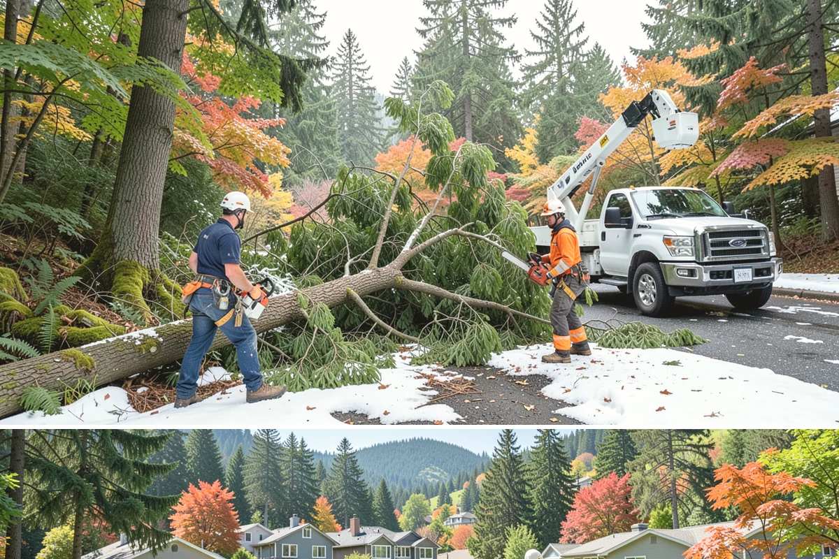 Static cabling installation in Fircrest, Pierce County, WA - Work can generally be performed year-round in Puget Sound weather provided branches are not frozen or ice-laden that could damage...