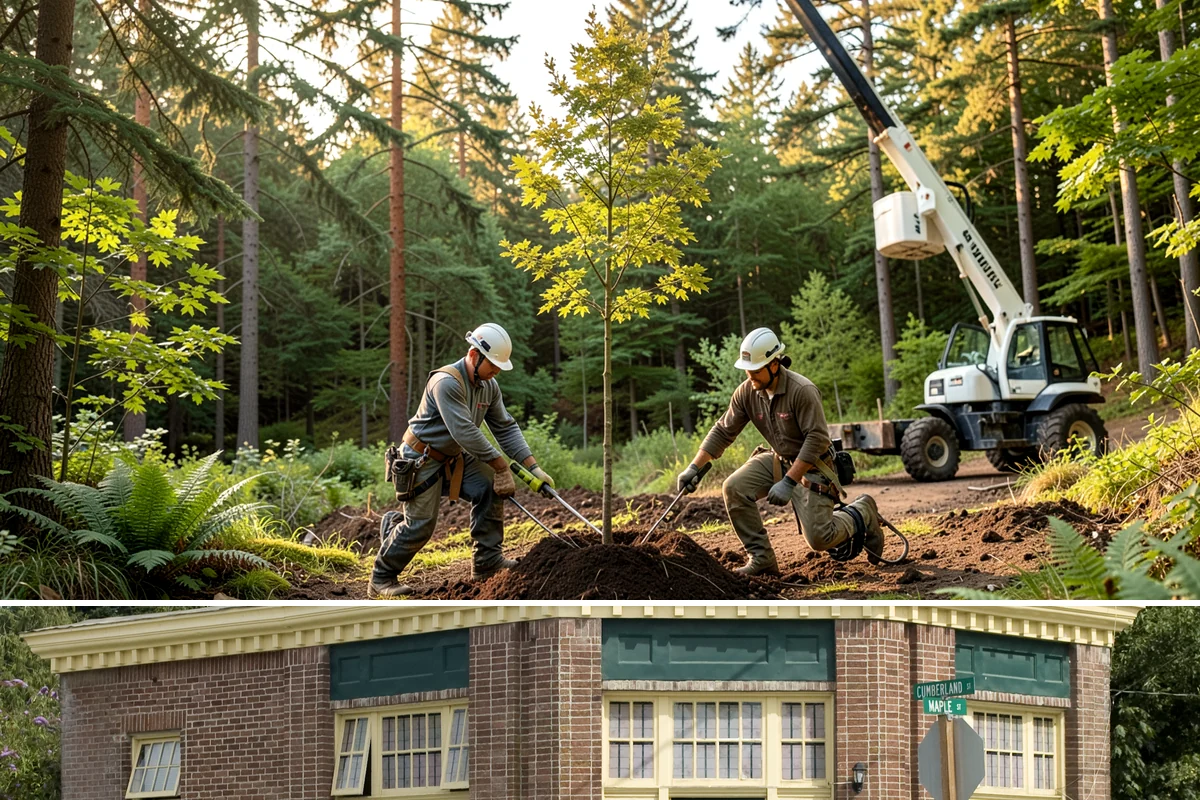 Static cabling installation in Hamilton, Skagit County, WA - Work can generally be performed year-round in Puget Sound weather provided branches are not frozen or ice-laden that could damage...