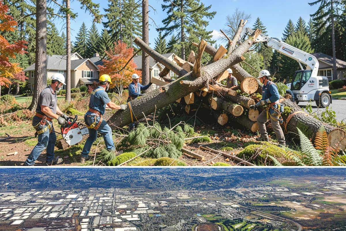 Static cabling installation in Kent, King County, WA - Work can generally be performed year-round in Puget Sound weather provided branches are not frozen or ice-laden that could damage...