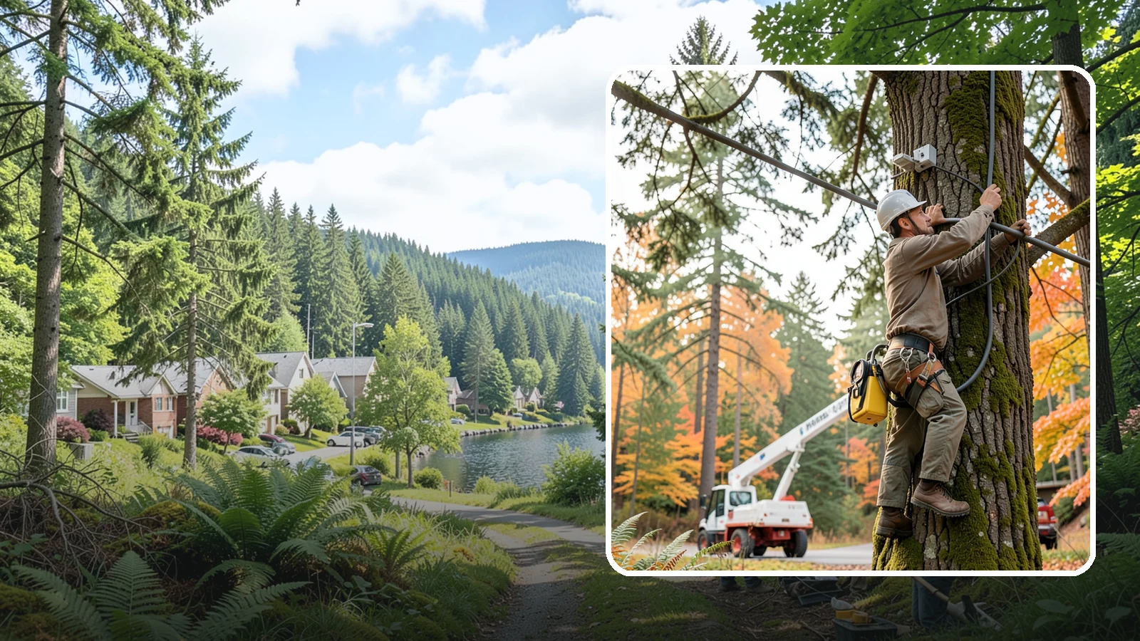Static cabling installation in Lake Forest Park, King County, WA - The installation of rigid cable systems that limit movement.