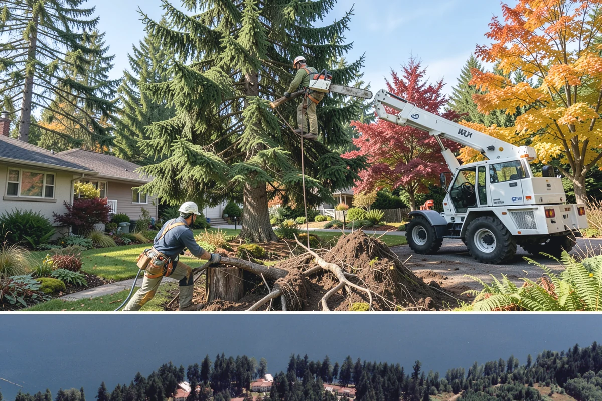 Static cabling installation in Lakewood, Pierce County, WA - Work can generally be performed year-round in Puget Sound weather provided branches are not frozen or ice-laden that could damage...