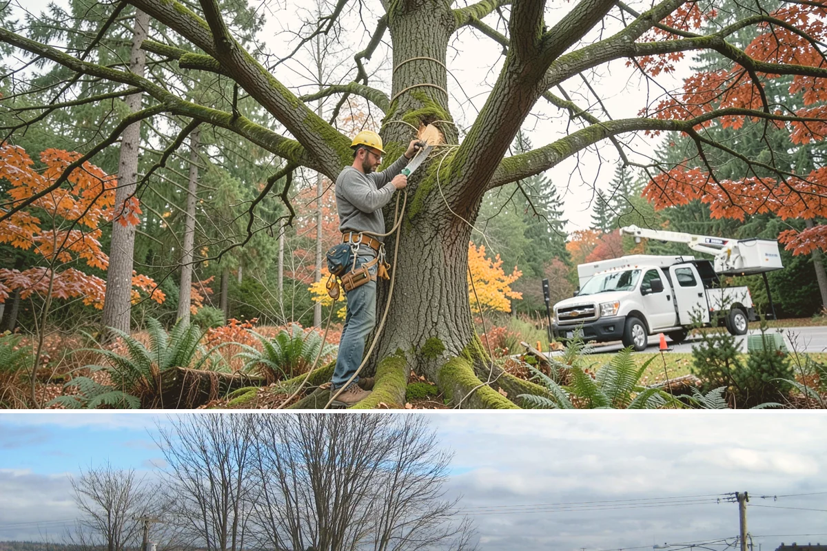 Static cabling installation in Langley, Island County, WA - Work can generally be performed year-round in Puget Sound weather provided branches are not frozen or ice-laden that could damage...
