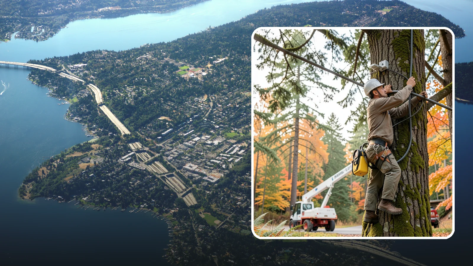 Static cabling installation in Mercer Island, King County, WA - The installation of rigid cable systems that limit movement.