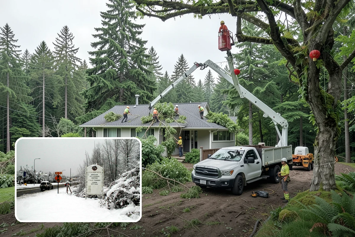 Static cabling installation in Newcastle, King County, WA - Reduces the risk of limb or stem failure