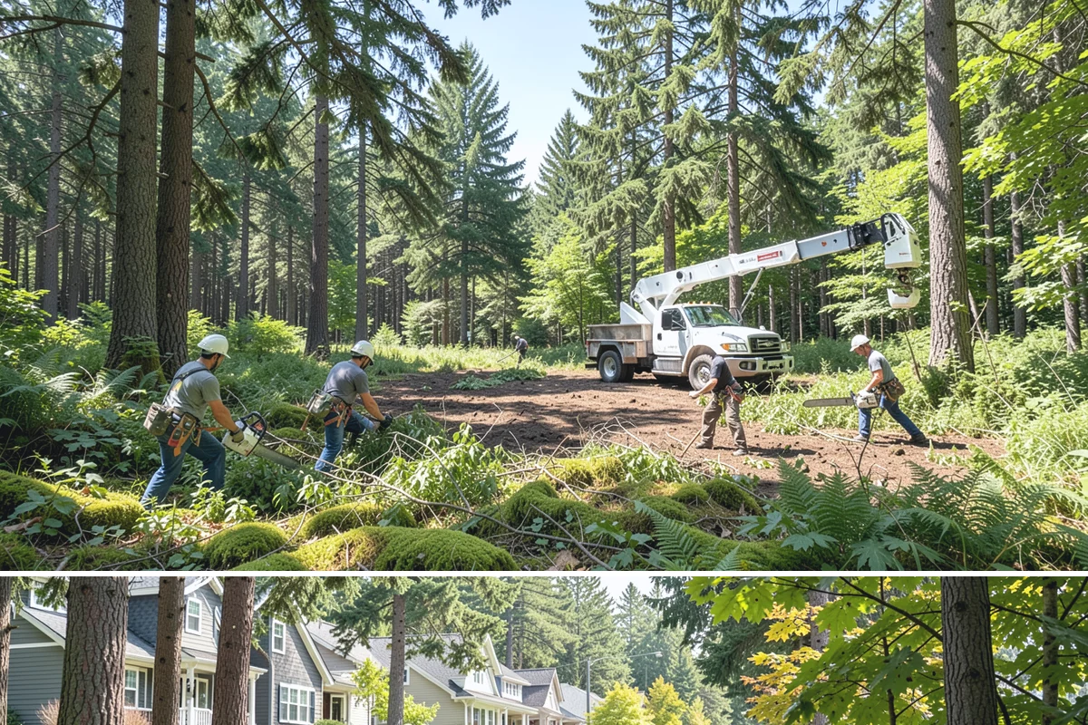 Static cabling installation in Normandy Park, King County, WA - Work can generally be performed year-round in Puget Sound weather provided branches are not frozen or ice-laden that could damage...