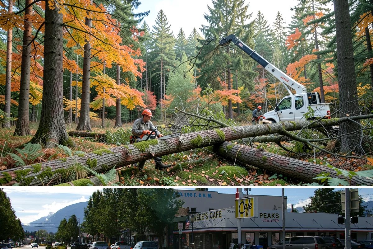 Static cabling installation in North Bend, King County, WA - Work can generally be performed year-round in Puget Sound weather provided branches are not frozen or ice-laden that could damage...