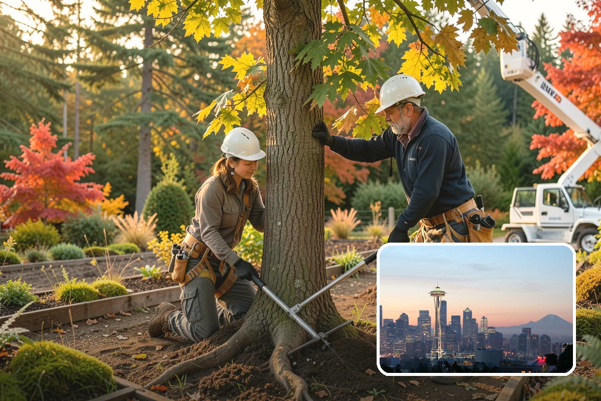 Static cabling installation in Seattle, King County, WA - Reduces the risk of limb or stem failure