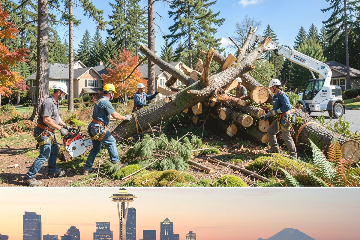 Static cabling installation in Seattle, King County, WA - Work can generally be performed year-round in Puget Sound weather provided branches are not frozen or ice-laden that could damage...