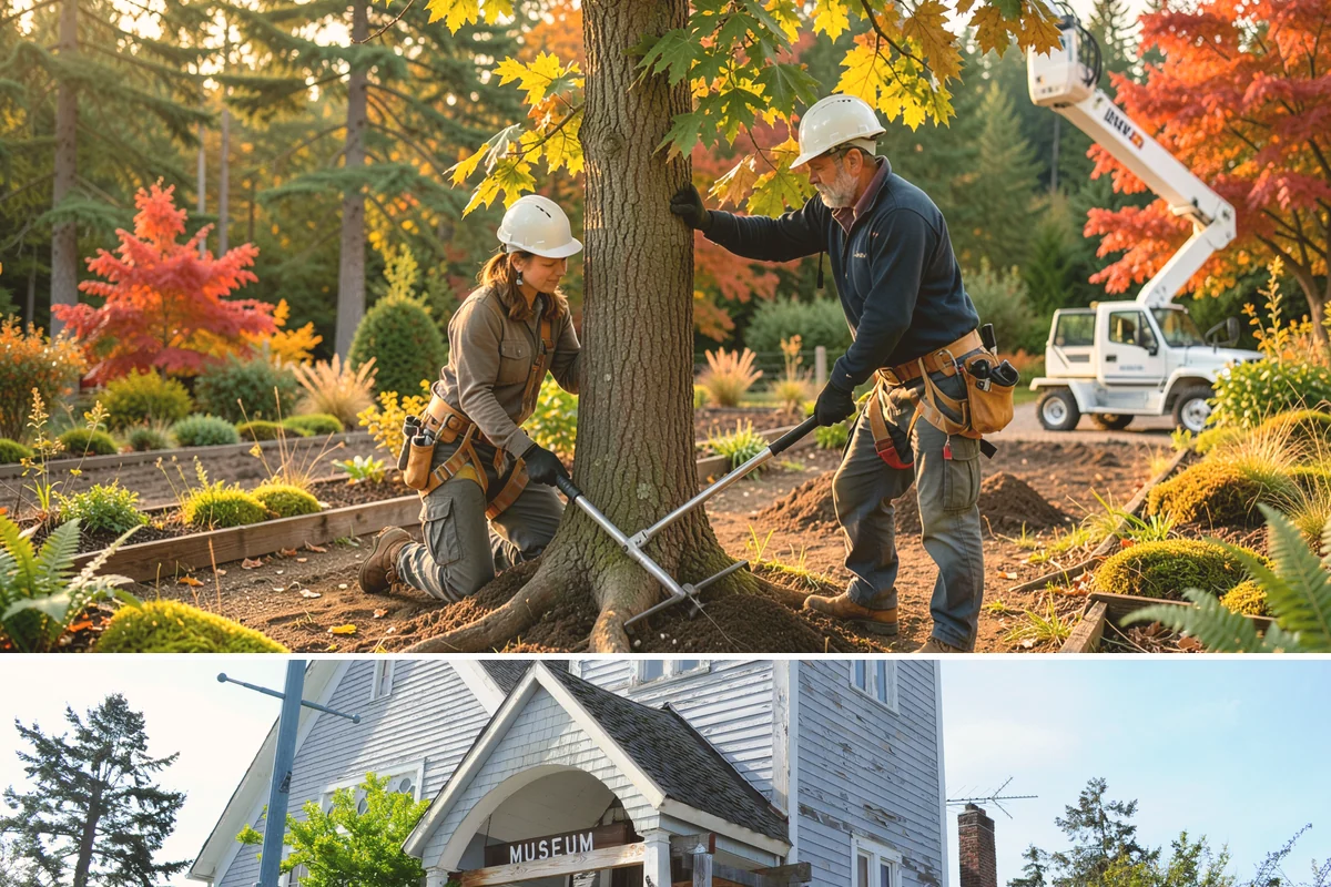 Static cabling installation in Steilacoom, Pierce County, WA - Work can generally be performed year-round in Puget Sound weather provided branches are not frozen or ice-laden that could damage...